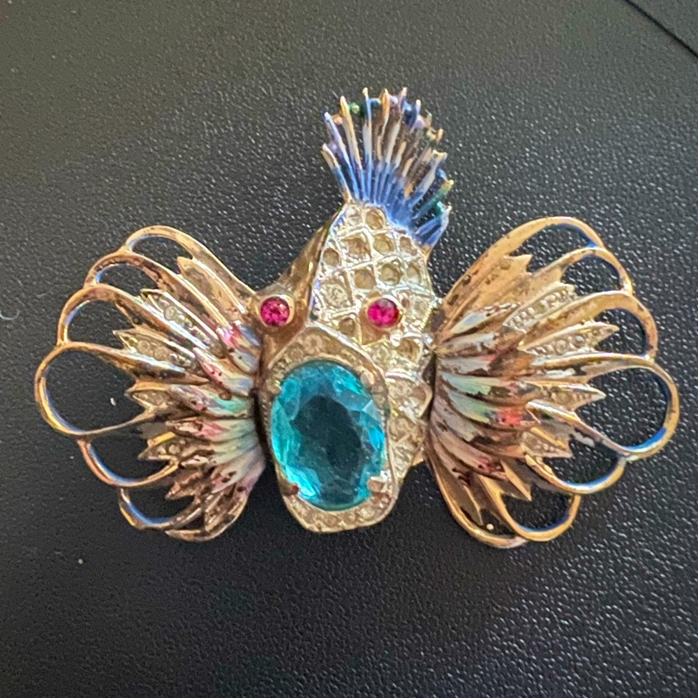 Coro Rock Fish Brooch Vintage